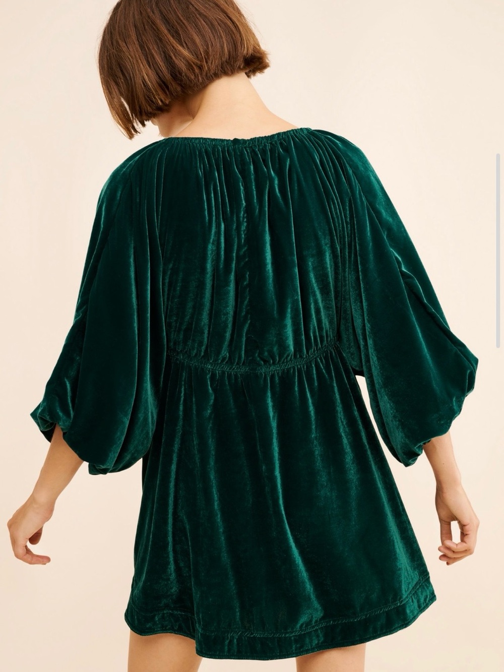 Free People Portia Velvet Mini Dress - Green - Picture 2 of 7